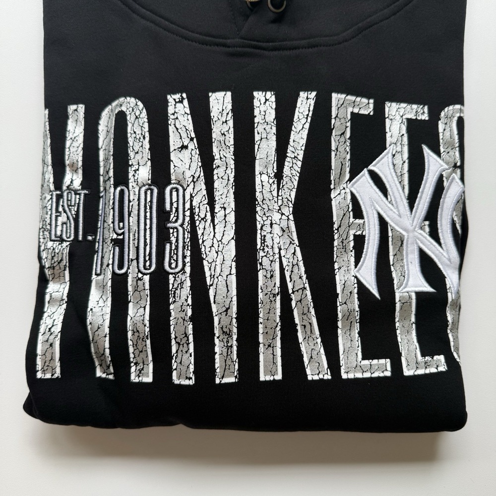 NWT Mens Mitchell & Ness New York Yankees Black Fleece Line Hoodie Sweatshirt XL - Picture 2 of 4